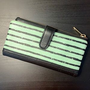 Fossil baby blue and navy wallet